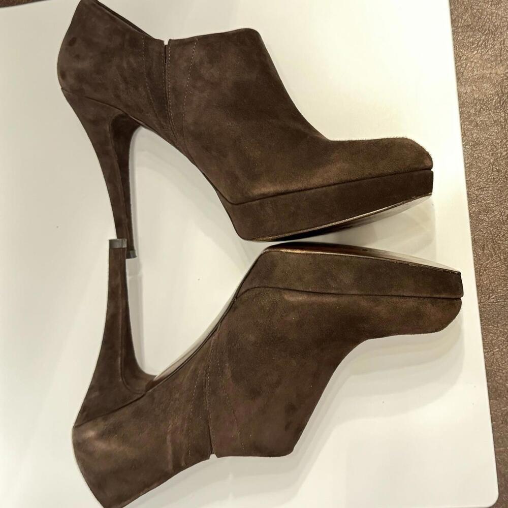 Stuart Weitzman Cola Suede Leather High Heel Ankle Booties Women Size 8.5 M